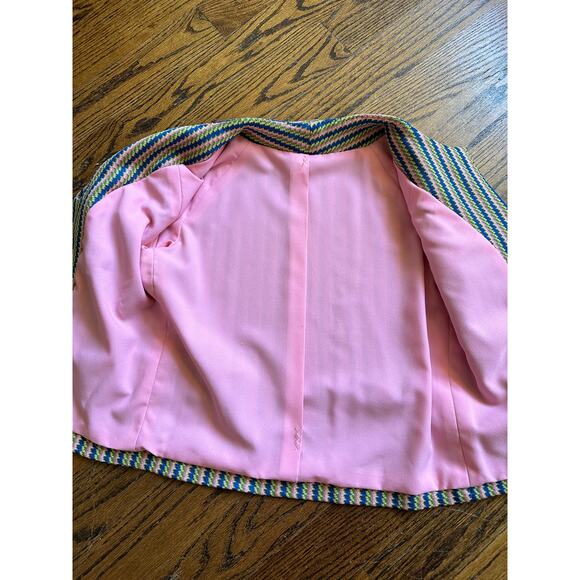 Vintage 50s60s Knit Jacket Midcentury Rockabilly PinUp Jackie O Preppy Easter - Picture 10 of 11